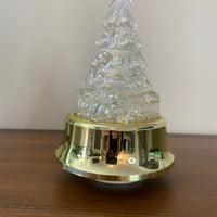 Iridescent Glass Lighted-Windup Music Christmas Tree