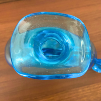 Vintage MCM Aqua Blue Pinched Doughnut Decanter
