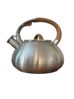 Brandani Whistling Wood-Looking Handle Induction Tea Kettle Teapot Stainless Steel
