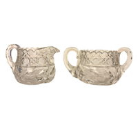 Vintage Crystal Creamer and Sugar Bowl Set
