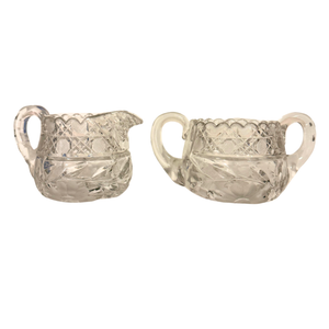 Vintage Crystal Creamer and Sugar Bowl Set