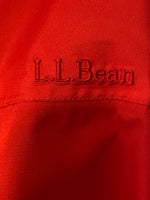 L.L. Bean Men's Red Waterproof Hooded Zip Windbreaker Rain Jacket
