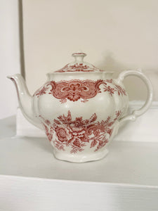 Ridgway Staffordshire Windsor Pink-Transfer Teapot with Lid