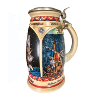 Budweiser Vintage Beer Stein-Mug Discovery of America Nina-Pinta-Santa Maria Set 3
