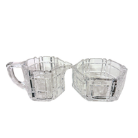 Vintage Crystal Creamer and Sugar Bowl Set
