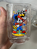 Walt Disney World 2000 Millennium Mickey Mouse Square Glasses McDonalds Lot of 4
