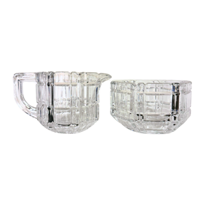 Vintage Crystal Creamer and Sugar Bowl Set