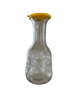 Vintage Clear Glass Lemonade Embossed Lemons Carafe Water-Juice with Rubber Lid
