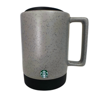 Starbucks Speckled Gray Glaze Coffee Mug-Cup With Plastic Lid
