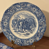 Liberty Blue USA Historic Colonial Scenes England Ceramic Dinnerware
