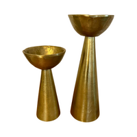 Rustic Cast Brass Pillar Candle Holder Williams-Sonoma Home Decor
