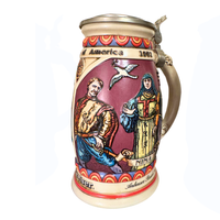 Budweiser Vintage Beer Stein-Mug Discovery of America Nina-Pinta-Santa Maria Set 3
