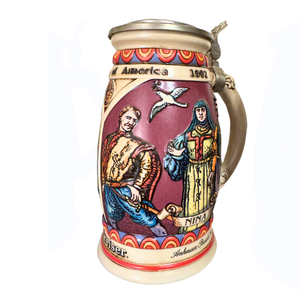 Budweiser Vintage Beer Stein-Mug Discovery of America Nina-Pinta-Santa Maria Set 3