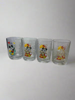 Walt Disney World 2000 Millennium Mickey Mouse Square Glasses McDonalds Lot of 4
