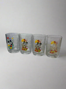 Walt Disney World 2000 Millennium Mickey Mouse Square Glasses McDonalds Lot of 4