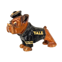 Vintage Yale University Carved Wood Bulldog
