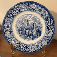 Liberty Blue USA Historic Colonial Scenes England Ceramic Dinnerware
