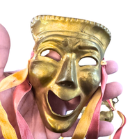 Theatric Tragedy Comedy Happy Face Brass Mask Set 2
