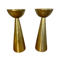 Rustic Cast Brass Pillar Candle Holder Williams-Sonoma Home Decor
