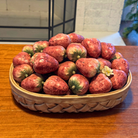 VTG Ceramic Majolica Woven Basket with Strawberries Italy
