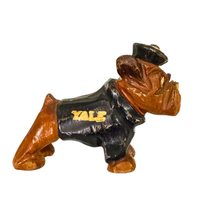 Vintage Yale University Carved Wood Bulldog
