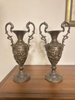 Vintage Brass Vases Gothic Duck Ornate Handles
