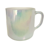 Vintage Federal Milky and Iridescent Glass Mug Cup
