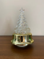 Iridescent Glass Lighted-Windup Music Christmas Tree
