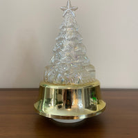 Iridescent Glass Lighted-Windup Music Christmas Tree