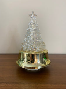 Iridescent Glass Lighted-Windup Music Christmas Tree