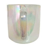 Vintage Federal Milky and Iridescent Glass Mug Cup
