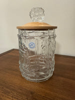 Vintage Goebel Charlottenhutte Glass Jar with Wooden Lid
