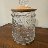 Vintage Goebel Charlottenhutte Glass Jar with Wooden Lid