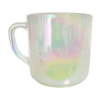 Vintage Federal Milky and Iridescent Glass Mug Cup
