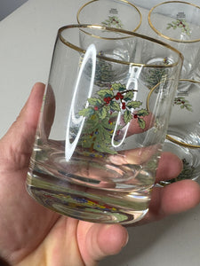 Spode Christmas Tree-Holly-Swag Glasses Set