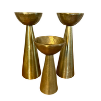 Rustic Cast Brass Pillar Candle Holder Williams-Sonoma Home Decor
