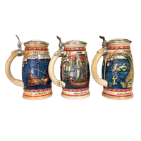 Budweiser Vintage Beer Stein-Mug Discovery of America Nina-Pinta-Santa Maria Set 3
