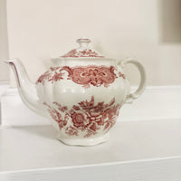 Ridgway Staffordshire Windsor Pink-Transfer Teapot with Lid