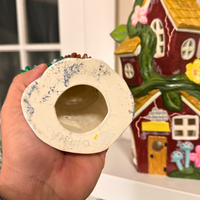 Hand-Painted Vintage Ceramic Fairy-House And Rustic Tree-House Set 3
