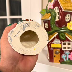 Hand-Painted Vintage Ceramic Fairy-House And Rustic Tree-House Set 3