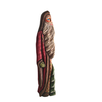 Hand-carved Primitive Wood Santa Claus Figurine
