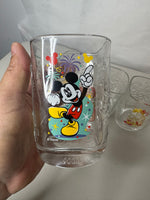 Walt Disney World 2000 Millennium Mickey Mouse Square Glasses McDonalds Lot of 4
