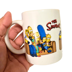 Vintage The Simpsons Family Switching Heads on Couch Coffee-Tea Mug-Cup