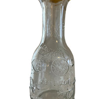 Vintage Clear Glass Lemonade Embossed Lemons Carafe Water-Juice with Rubber Lid