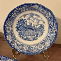 Liberty Blue USA Historic Colonial Scenes England Ceramic Dinnerware
