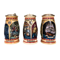 Budweiser Vintage Beer Stein-Mug Discovery of America Nina-Pinta-Santa Maria Set 3
