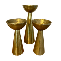 Rustic Cast Brass Pillar Candle Holder Williams-Sonoma Home Decor
