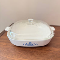 Vintage Corning-ware Blue Cornflower Style 10 in Casserole with Lid P-10-B