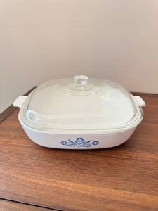 Vintage Corning-ware Blue Cornflower Style 10 in Casserole with Lid P-10-B