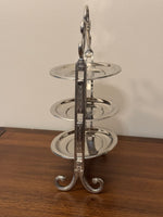 Vintage Silver-plated Edwardian Style 3-Tier Mini-Cake Stand Patisserie Stand
